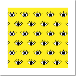 Yellow Eyes Pattern Posters and Art